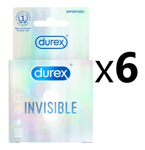 Durex Invisible Pack 18 Condones Preservativos Transparentes