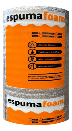 Rollo Aislante Termico Aluminizado 10mm X 20m2 Con Solapa