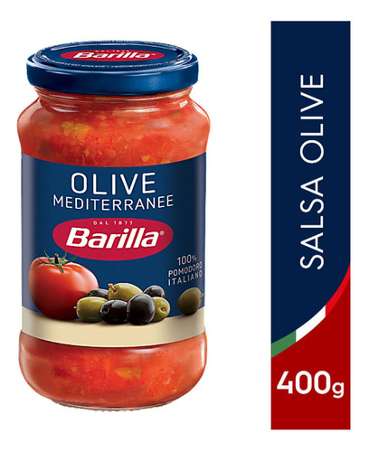 Salsa De Tomate Italiana Barilla Oliva Mediterranea 400g