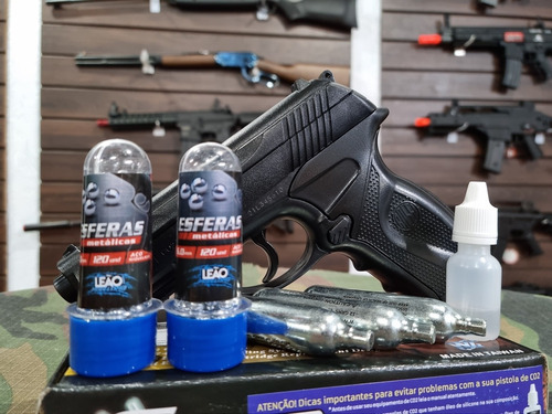 Imagem 5 de 7 de Combo Airgun Pistola C11 Rossi Wingun Esfera De Aço 6mm