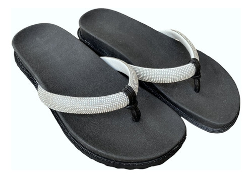 Sandalia Papete Strass Rasteira Birken Havaiana Feminina