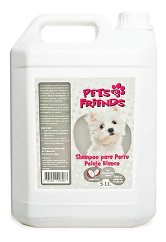 Shampoo Para Perro Pelaje Blanco Pyf Aroma Coco 5ltr Tm