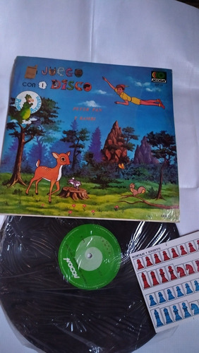 Peter Pan Y Bambi Juego Disco De Vinil Original 
