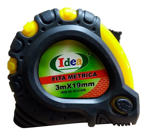 Trena Fita Métrica 3 Metros X 19 Mm Com Trava Emborrachada