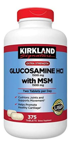 Glucosamina Hcl Con Msm 1500mg 375 Tabletas 