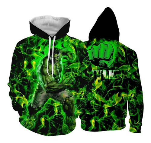 Sudadera Con Capucha The Incredible Hulk Green Superhero S 3