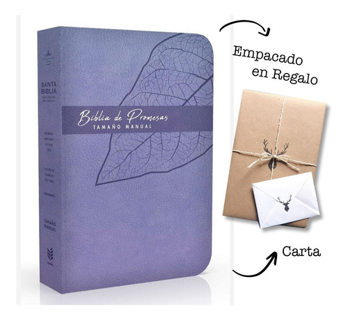 Biblia De Promesa Rvr60 Piel Especial Lavanda Letra Grande