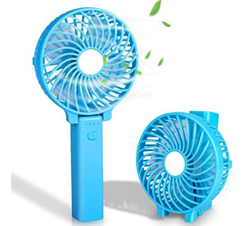 Mini Ventilador Portatil Azul Con Bateria Recargable Usb | 01ELECTRONICA