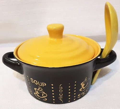 Imagen 1 de 7 de Consomera Con Tapa Y Cuchara . Origen China- Nueva