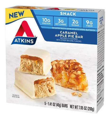 Atkins Snack Bar Caramel Apple Pie, 5 Count