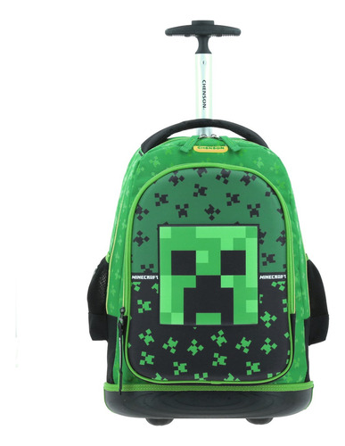 Mochila Chenson Ruedas Y Luz Niño Escolar Primaria Minecraft Dupper Mc66086-g Carro De Fabrica