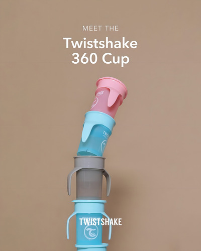 Vaso Antiderrame 360 Cup Twistshake 230ml 6 Meses+ Gris