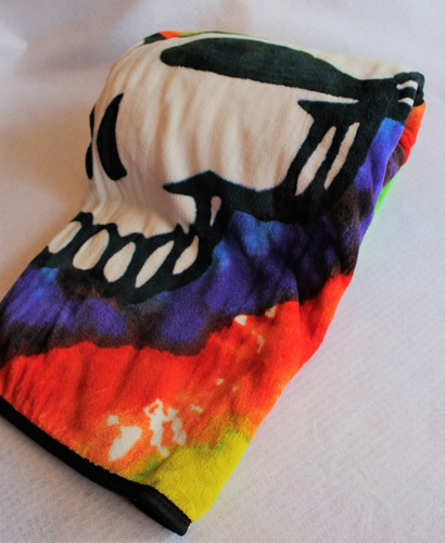 Imagen 5 de 6 de Frazada Skull Grateful Dead 1.27 X 1.52 M Suavecita Colorida