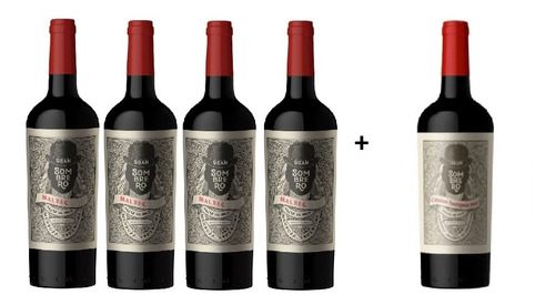 Vino Gran Sombrero Malbec 4 + Gran Sombrero Cabernet 1 S/c