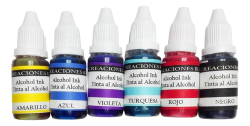 Alcohol Ink Tintas X6 Colores A Elección Artefluido 