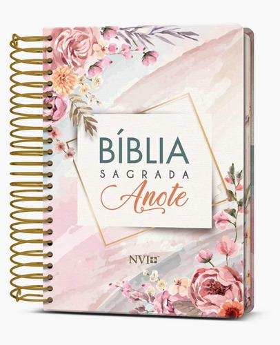 Imagem 1 de 1 de Bíblia Promoção Anote Espiral Flores Rosas Nvi Diária Mulher