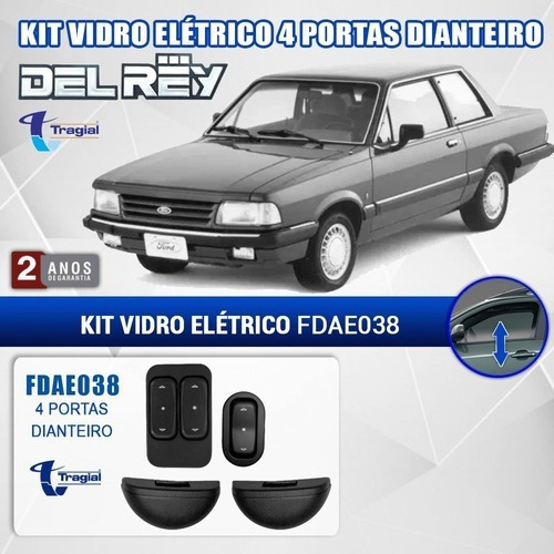 Imagem 2 de 4 de Kit Vidro Elétrico Tragial Ford Pampa Del Rey 4p Dianteiro