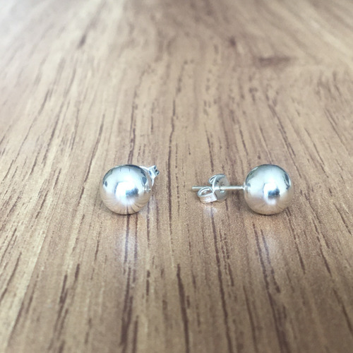 Imagen 5 de 10 de Broquel De Plata .925 Bolita 8mm Agálea Joyería