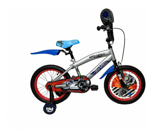 Bicicleta Hotwheels Niño Rodado 16 Color Plateado