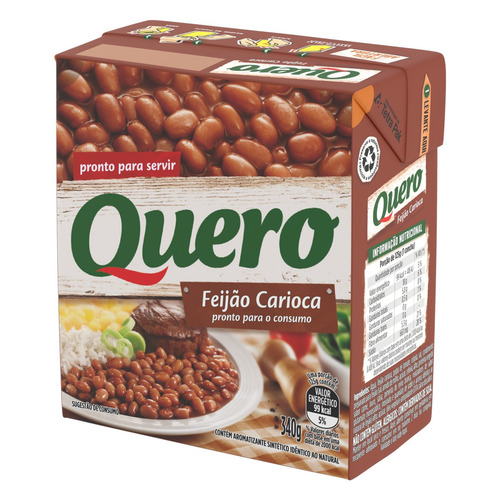 Imagem 2 de 5 de Feijão carioca Quero em caixa sem glúten 340 g