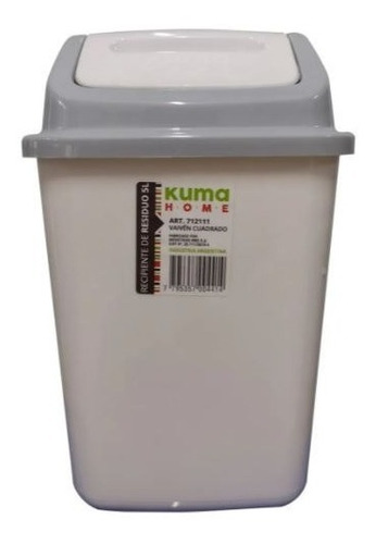 Recipiente Residuos / Tacho De Basura Tapa Vaivén 12 Lt Kuma