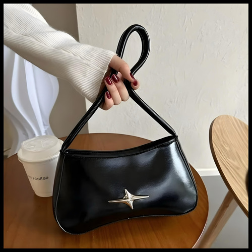 Cartera Mini Bag Mujer Eco Cuero Fiestas Grande Viaje Negro