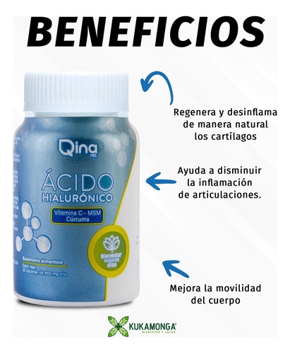 1 Rm Qina + 1 Ácido Hialurónico Qina Sabor Sin sabor