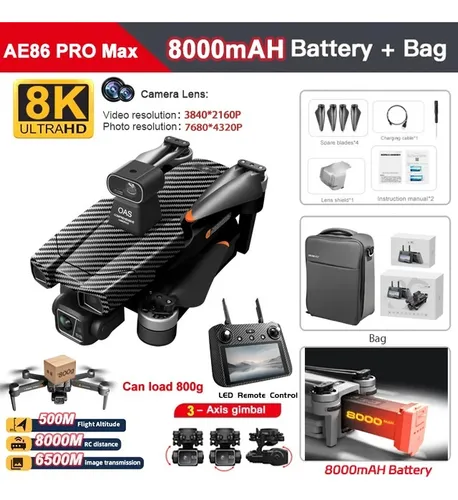 Dron Profesional Ae86 Promax, Cuadricóptero Plegable