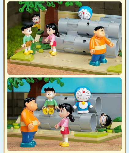 Set Doraemon Nobita Shizuka Takeshi Suneo Bloques Armables