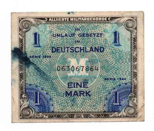 Alemania Billete 1 Marco Año 1944 P#192a Ocupacion Aliada