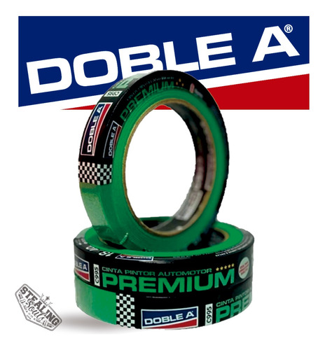 Doble A | Cinta De Enmascarar Premium | 18mm X 40mt | Verde