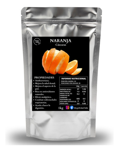 Cascaras De Naranja Prepicada Para Infusión 100g