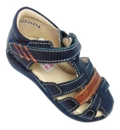 Huaraches Piel Mini Burbujas Bebé Niño #14-17 71507 Marino R