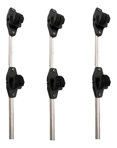 Kit 15 Haste Vareta Cerca Elétrica Residencial Alumínio 50cm Cor Preto