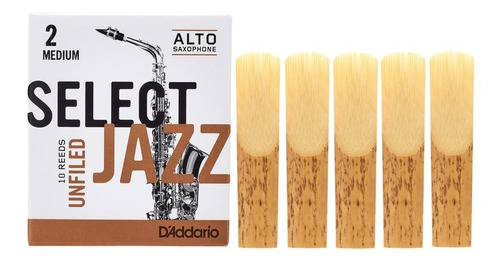 Kit 5 Palhetas Select Jazz Unfiled - Sax Alto - 2,0 Medium