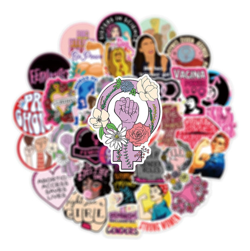 Pegatinas De Graffiti De Dibujos Animados Feministas Para Mu