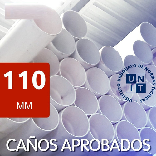 Caños De Pvc 110 Mm X 3m Tubo Aprobado Gruesos 3.2mm Espesor