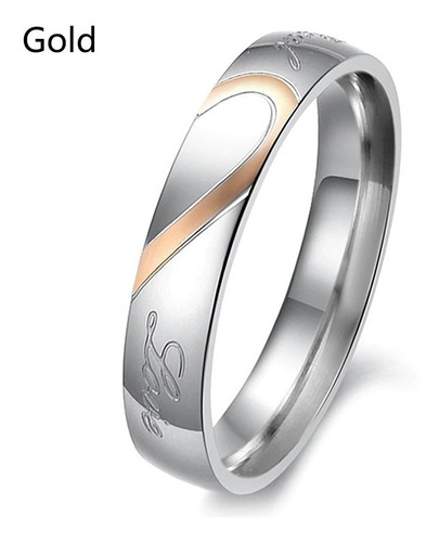 2 Anillos De Compromiso Para Pareja En Diseño Corazón Único