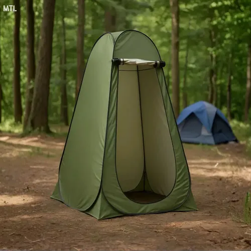 Carpa Portátil MTL Tipo Baño Camping Playa Exteriores Práctica Ligera Resistente Con Bolso Transporte Estacas Incluidas Armado Rápido Protección Solar Ventilación Ideal Ducha Vestidor Privado Verde