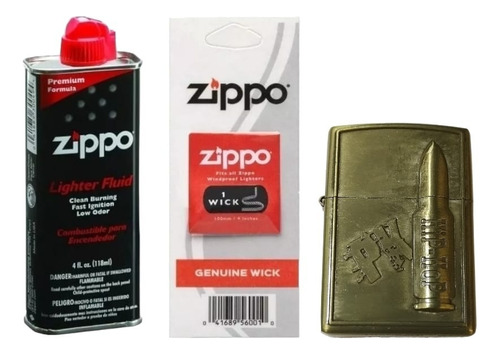 Kit Zippo / Mecha  , Gas + Encendedor Tipo Zippo /  Bala H