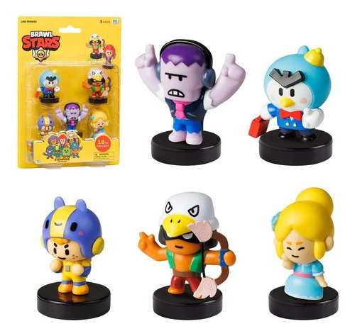 Brawl Stars 5 Figuras Stampers Line Friends