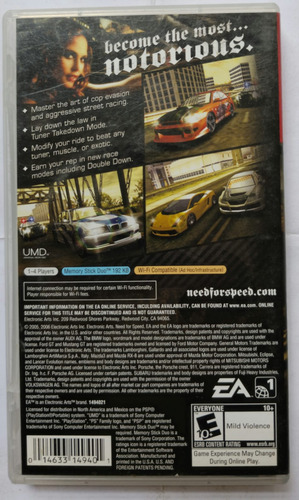 Caja Need For Speed Most Wanted Psp Original (Usado)