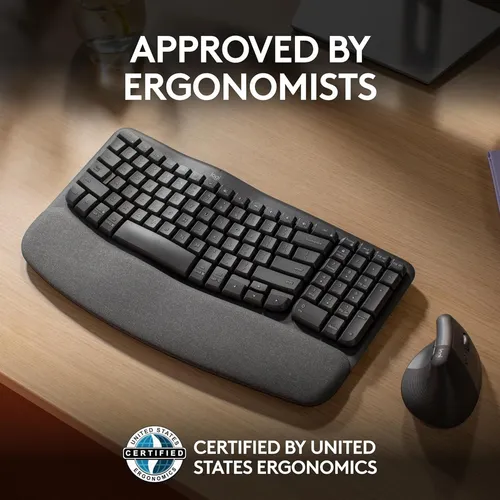 Teclado Logitech Wave Keys Ergo Inalambrico Negro Sp C
