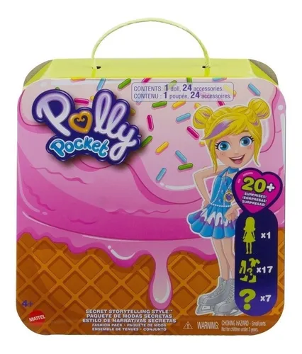 comprar Polly Pocket Caja De Moda Sorpresa Muñeca Y 24 Pzs Mattel 