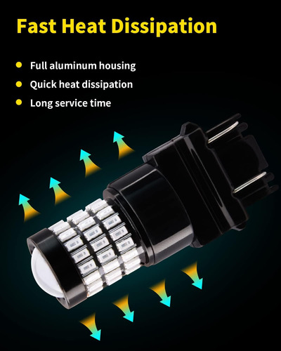 Mealam Brilliant Red T20 7443 7444 7440 Bombillas Led Con Pr