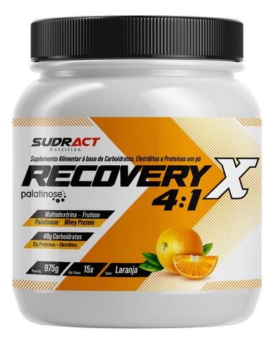 Recovery X 4:1:1 975g - Sudract - Recuperador Muscular Sabor Laranja