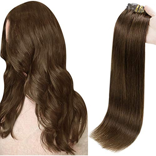 Extensiones Lacias De Cabello Humano Grueso Con Clip De Poli