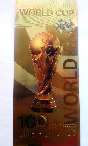 Fk Billete Rusia 100 Rublos Cristiano Ronaldo Baño De Oro