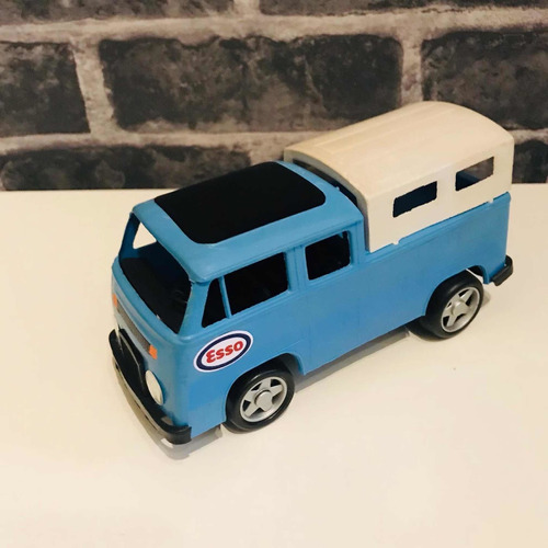 Kombi Cabine Dupla Miniatura Brinquedo Plástico Rígido
