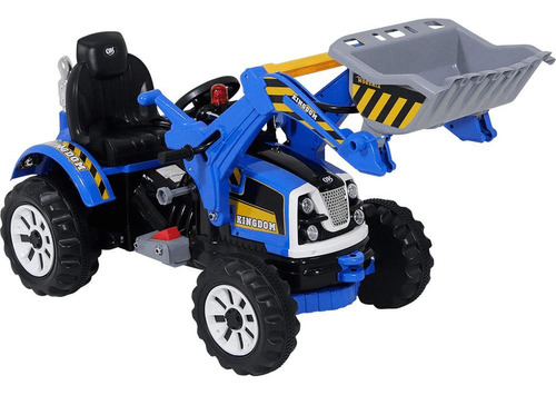 Trator Carrinho Bateria 12v Escavadeira Infantil Criança Bel Cor Azul